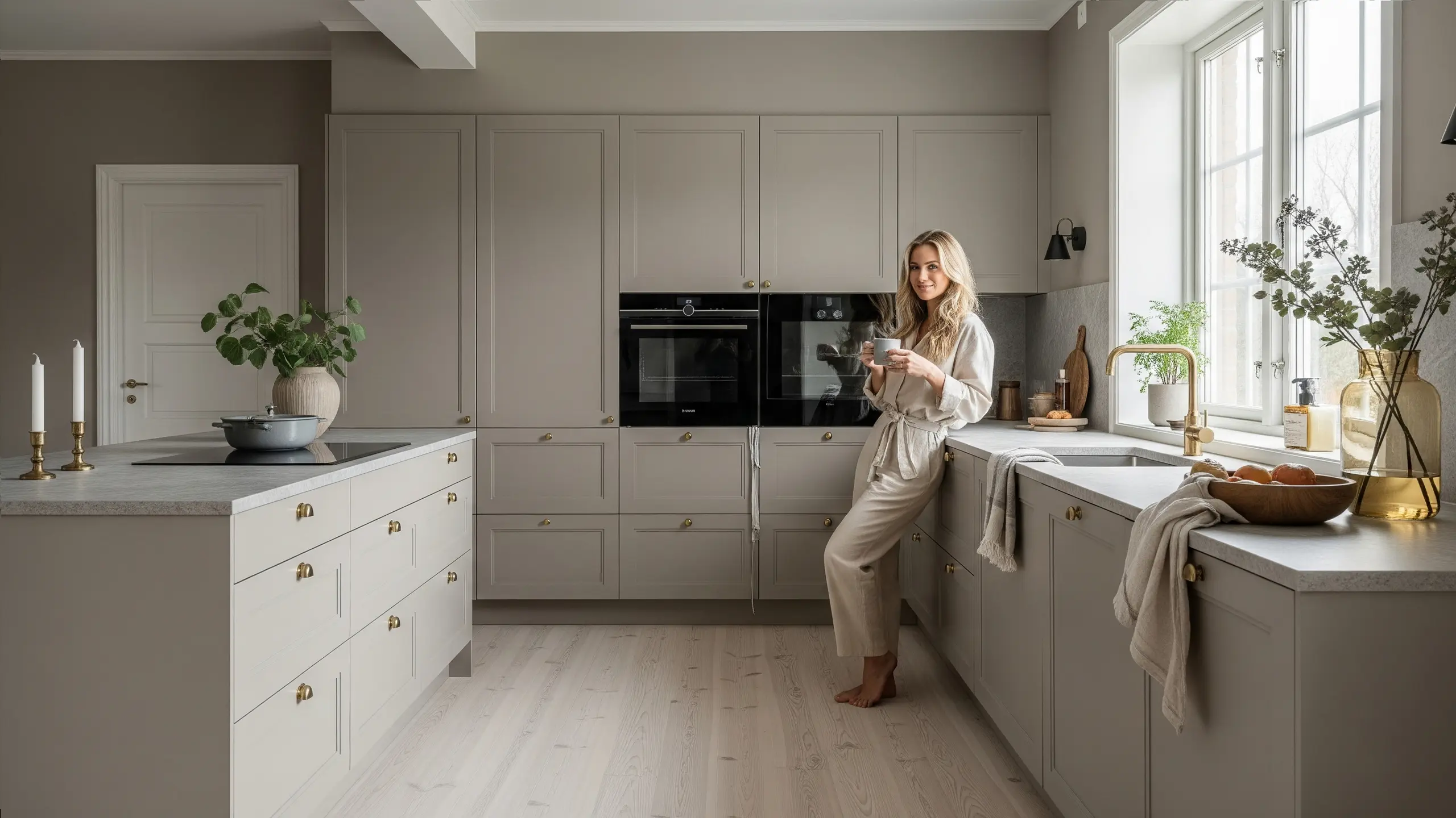 Modern IKEA kitchen with Duo cabinet doors from Sankt George