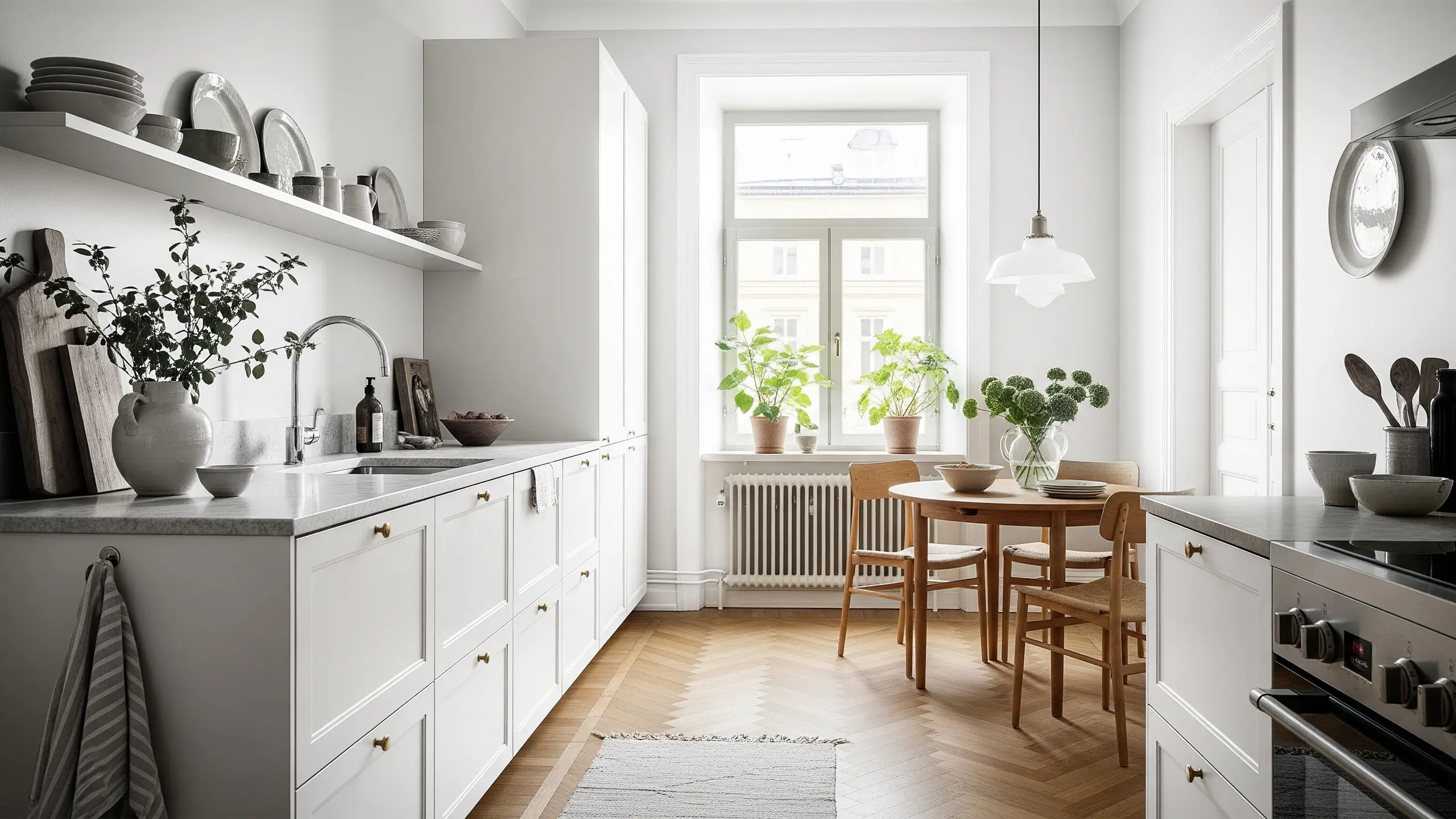 Duo in a kitchen setting