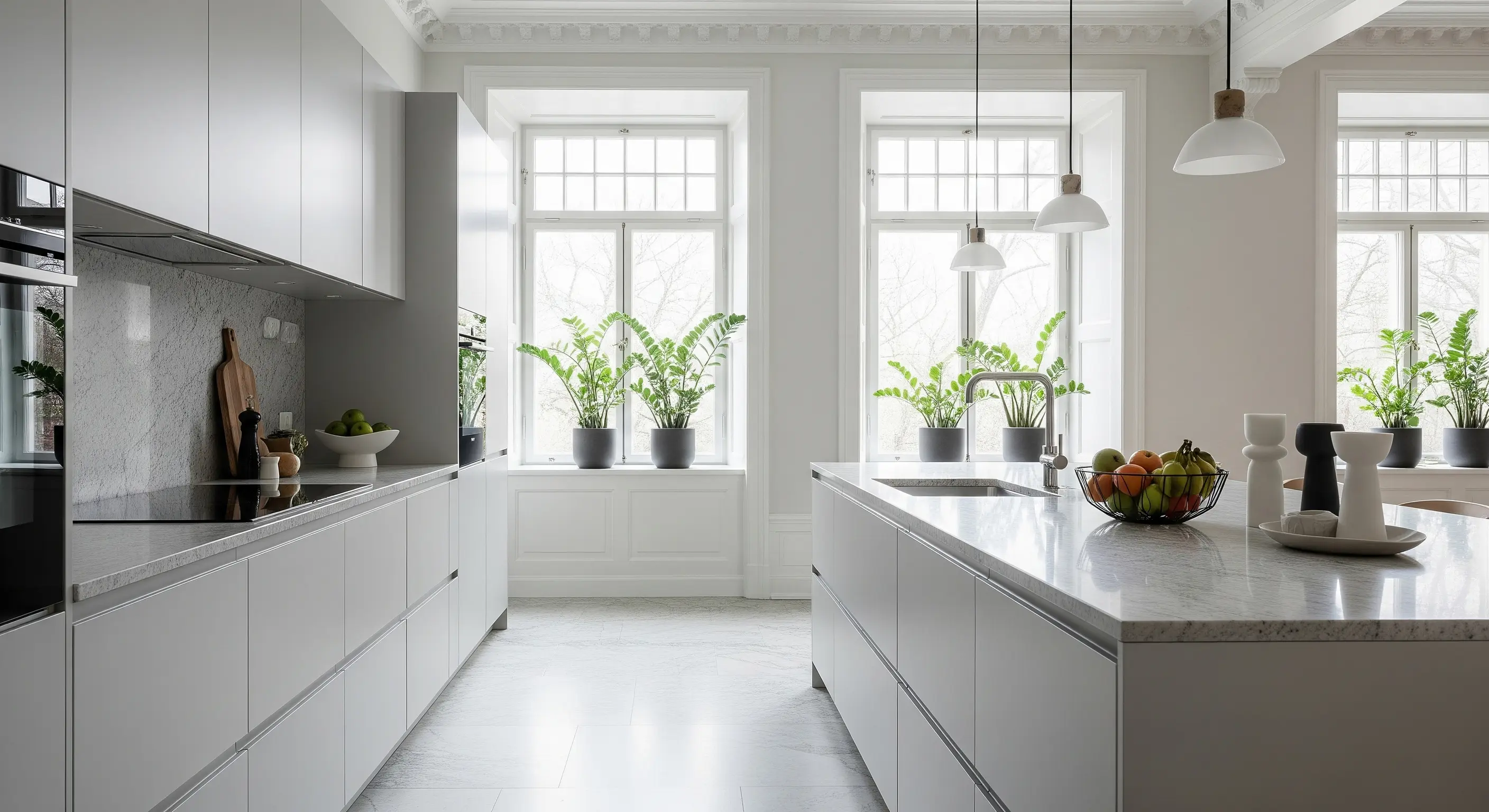 Modern IKEA kitchen with Flow cabinet doors from Sankt George