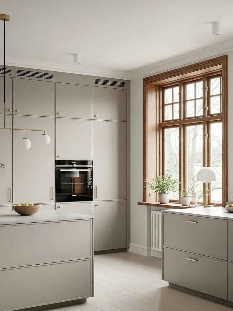 Nordic köksluckor i klassiskt vitt med smal ram