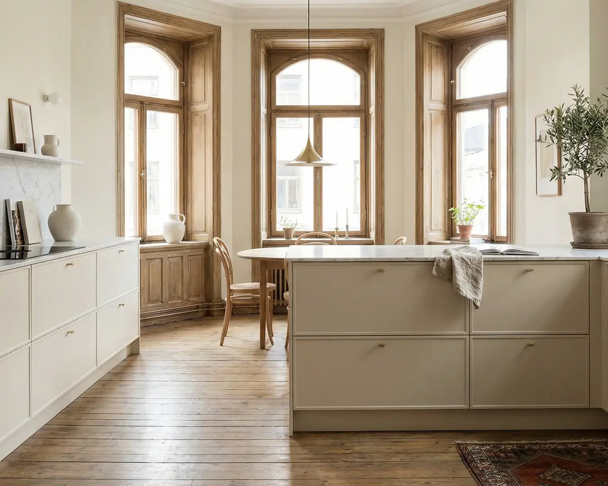 Nordic spegelluckor i modern nordisk interiör.