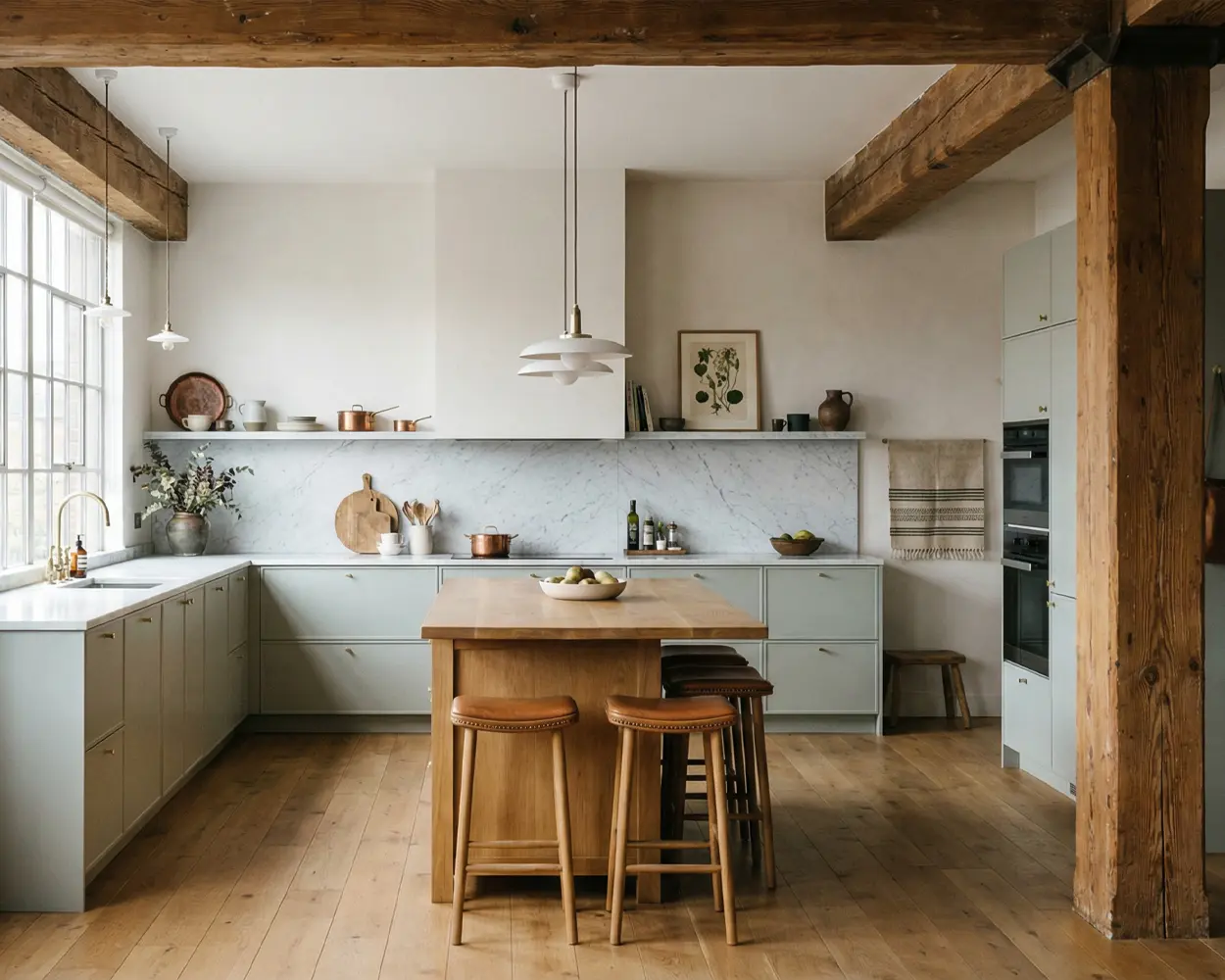 Nordic spegelluckor i modern nordisk interiör.