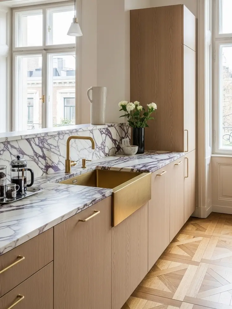 Pale Oak köksluckor i naturlig ek med diskreta handtag