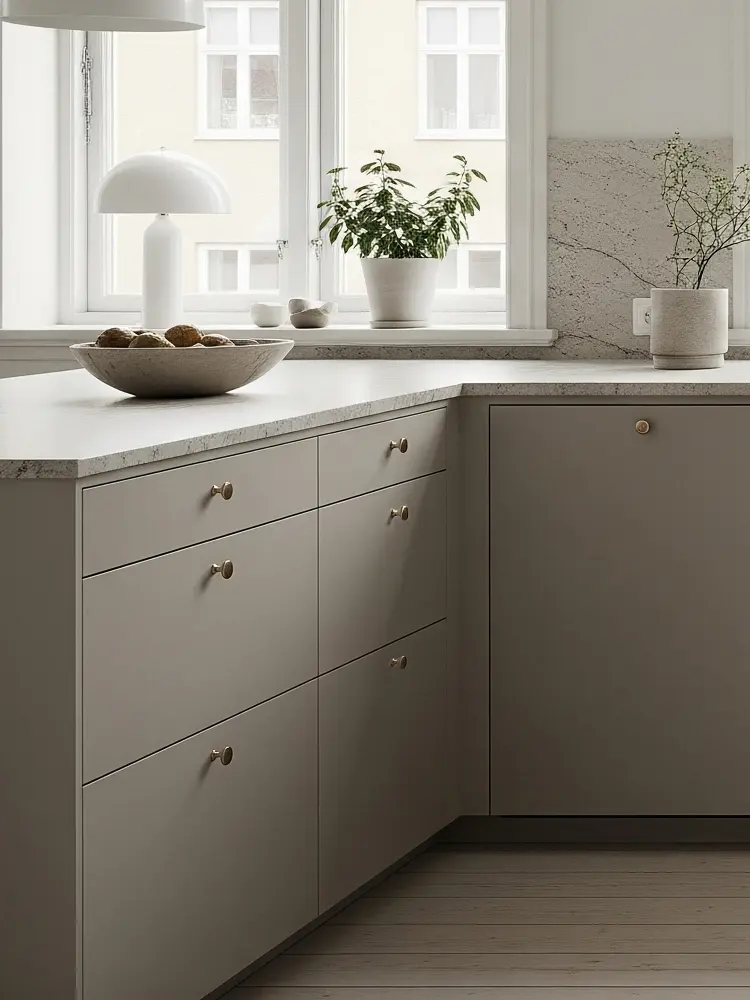 Pure släta luckor i ljus ek och vitt