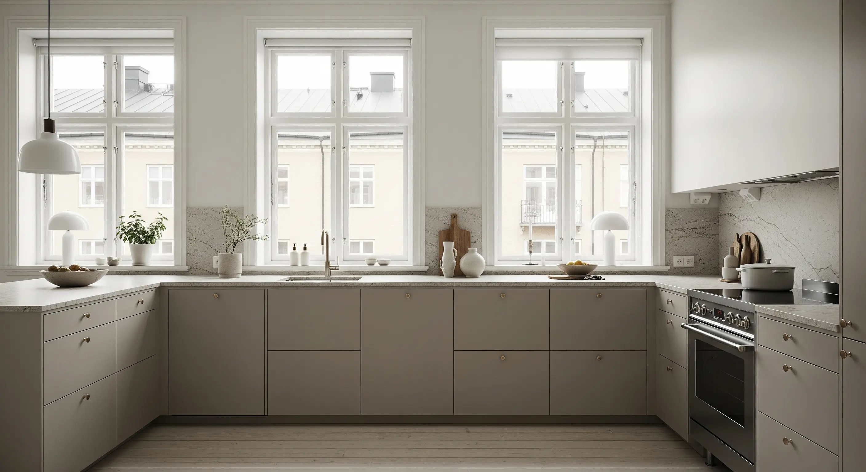 Modern IKEA kitchen with cabinet doors from Sankt George