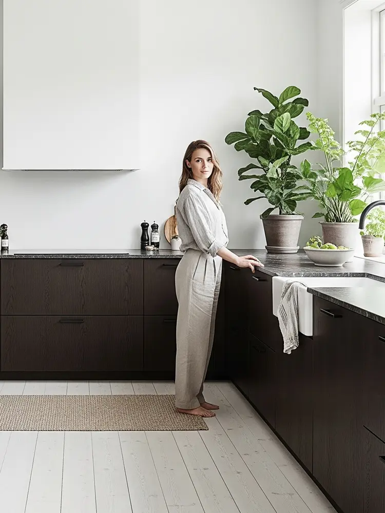 Smoked Oak köksluckor i mörk ek med djup ådring